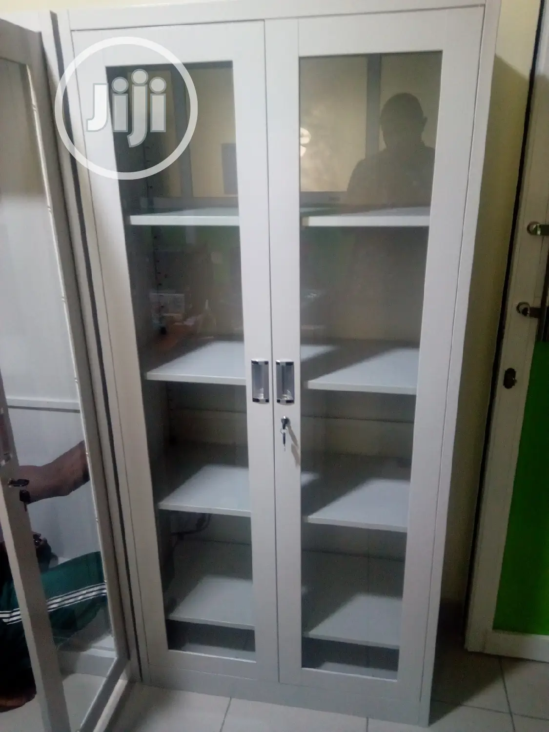 1.8 Meters Metal Office Cabinet With Glass Door