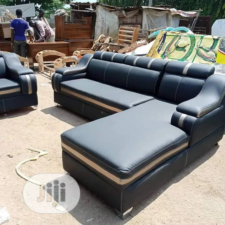 L Shaped Leather Sofa With Single Seater