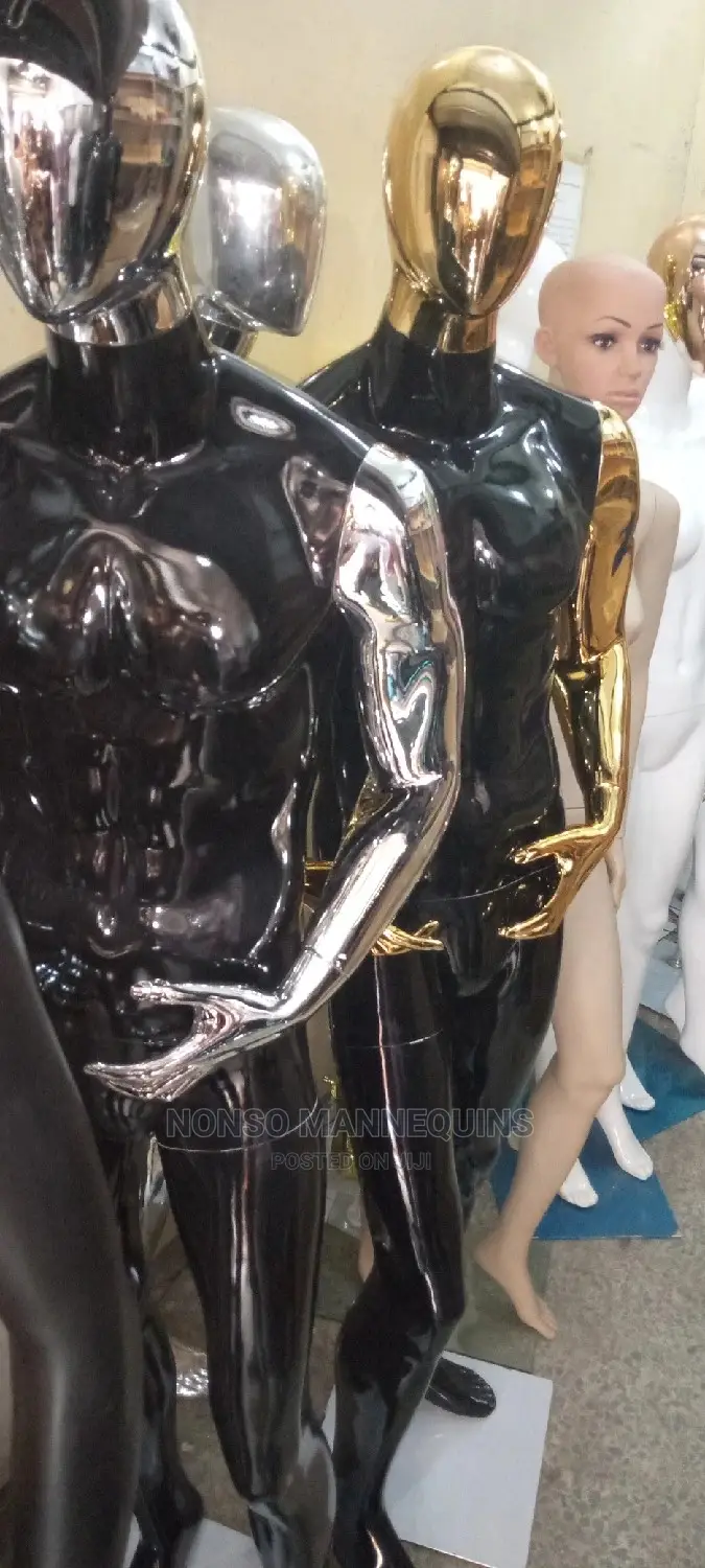 Gold and Black Male Fibre Display Mannequins