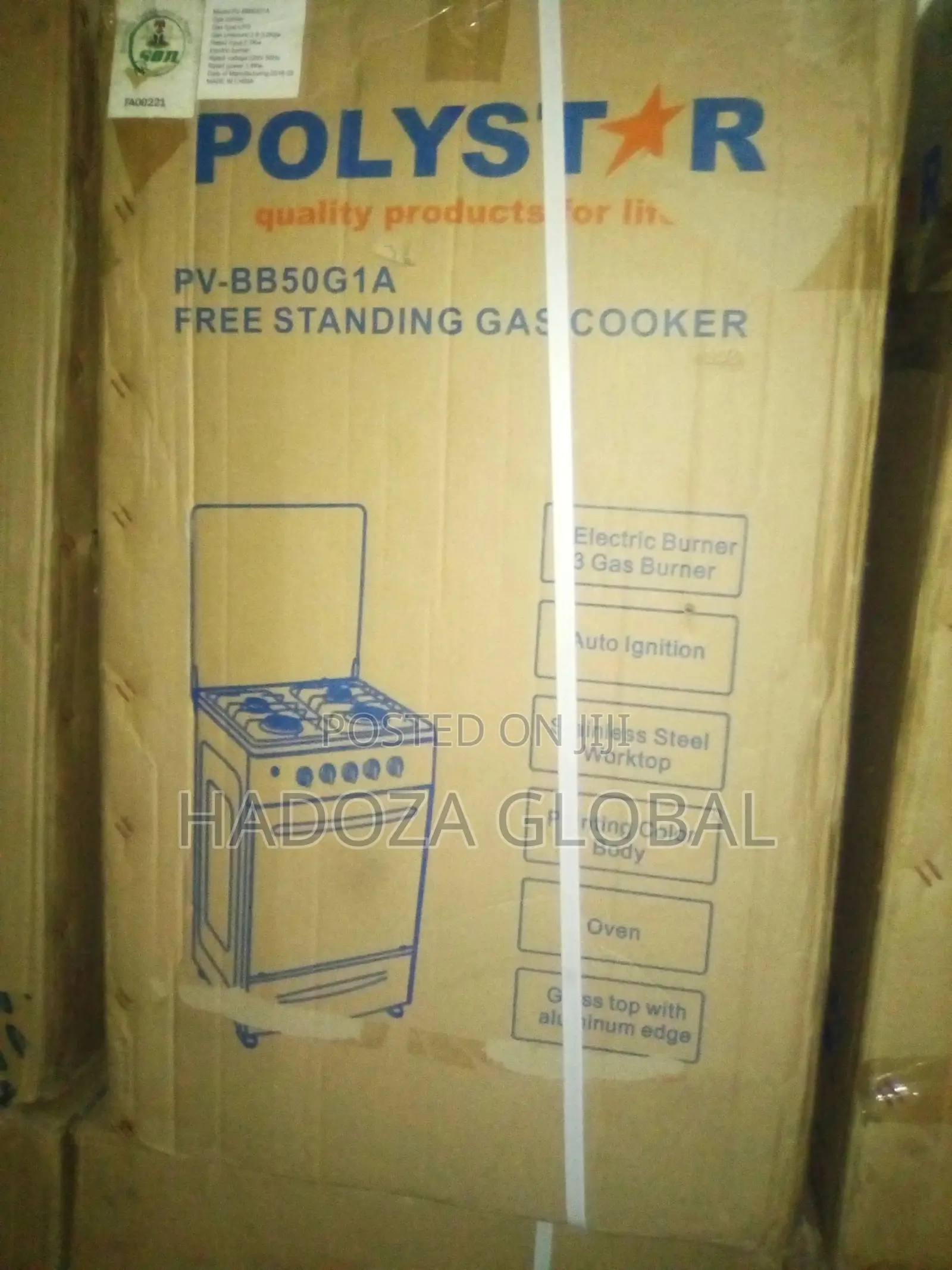 Polystar 3gas 1electric Cooker PV-BB50G1A Auto Ignition