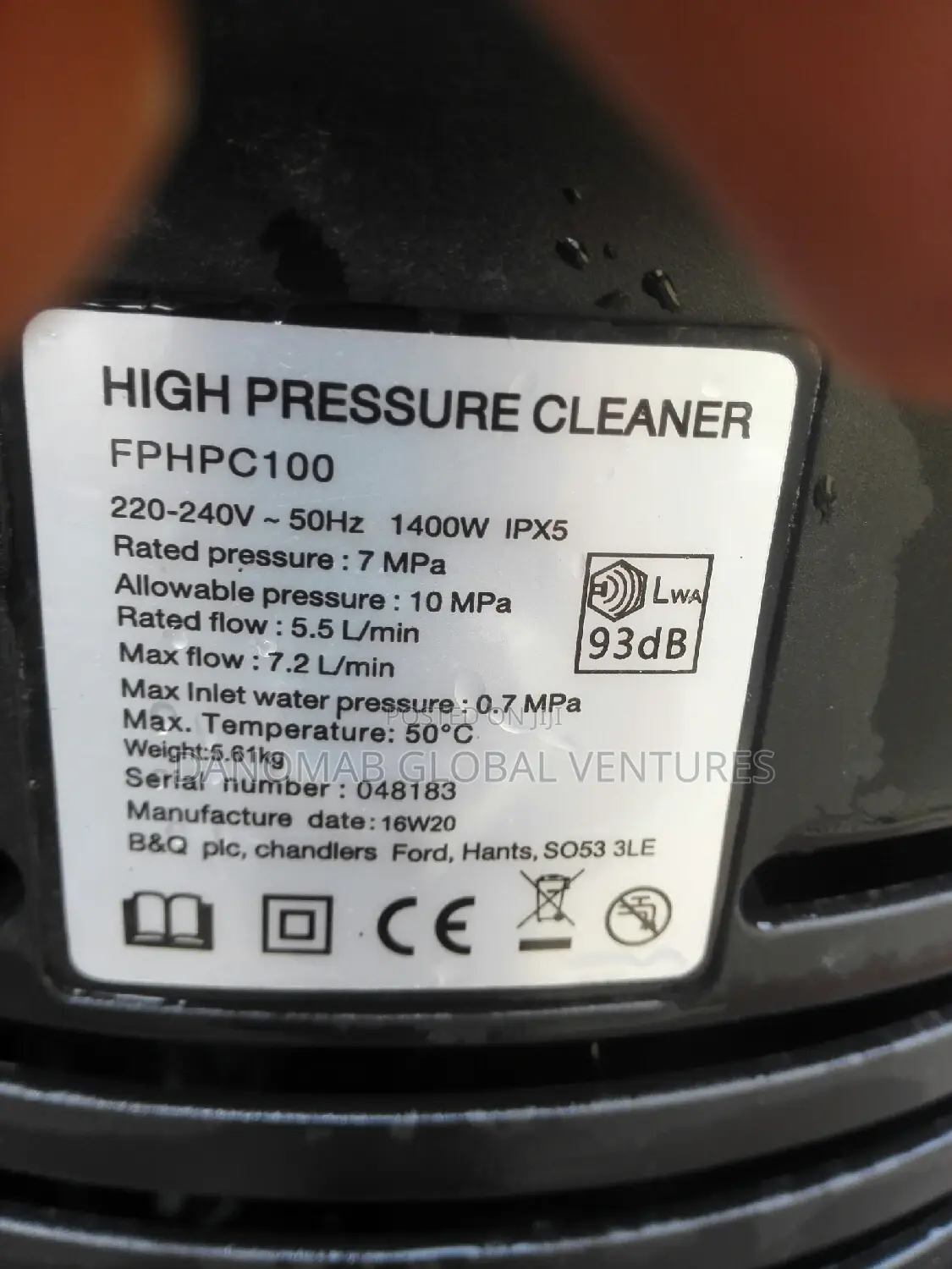 B Q (Fphpc 100) High Pressure Washer for Private Uses