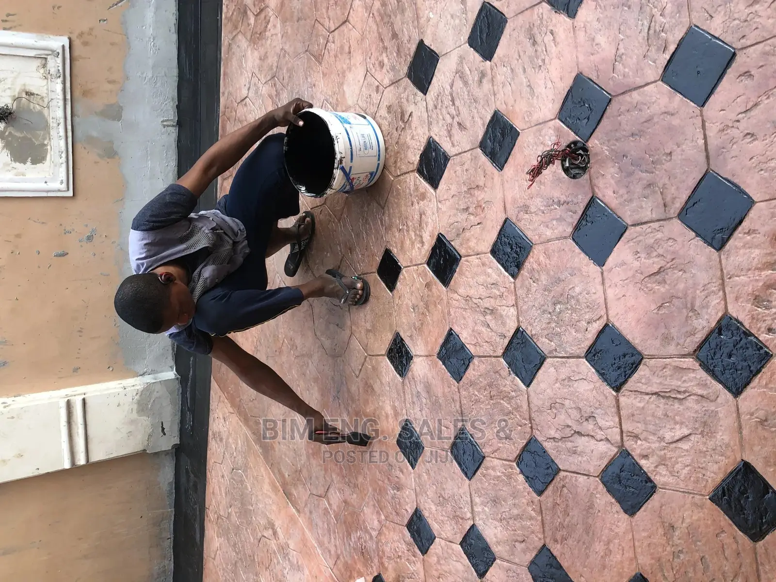 Boxed Stamped Printed Octagon Floor Design Concrete