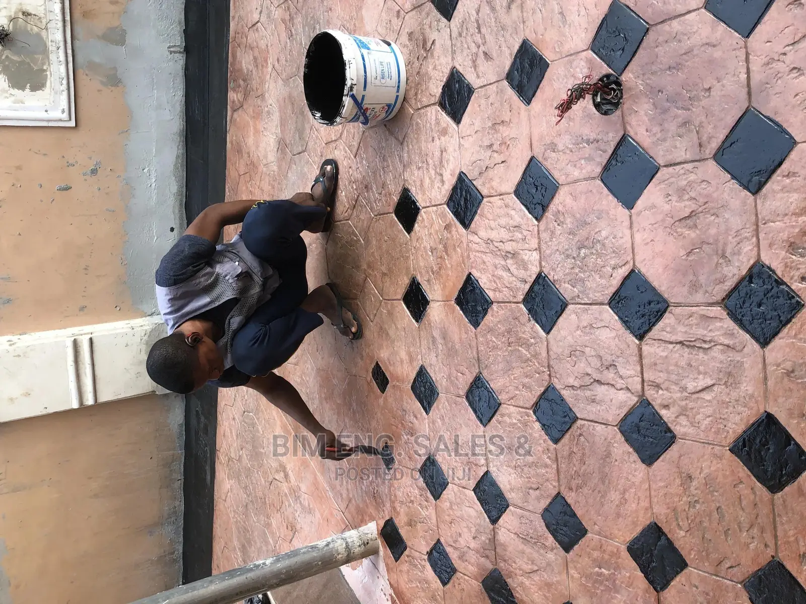 Boxed Stamped Printed Octagon Floor Design Concrete