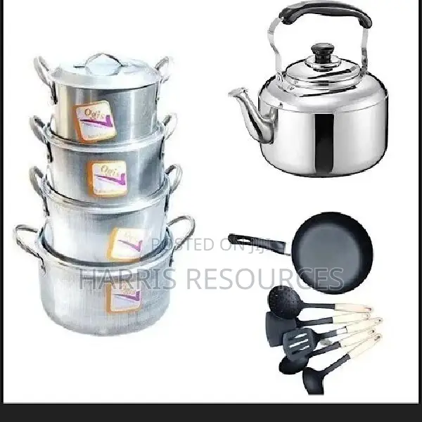Quality Pots, Frying Pan, Kettle Non Stick Spoons Set