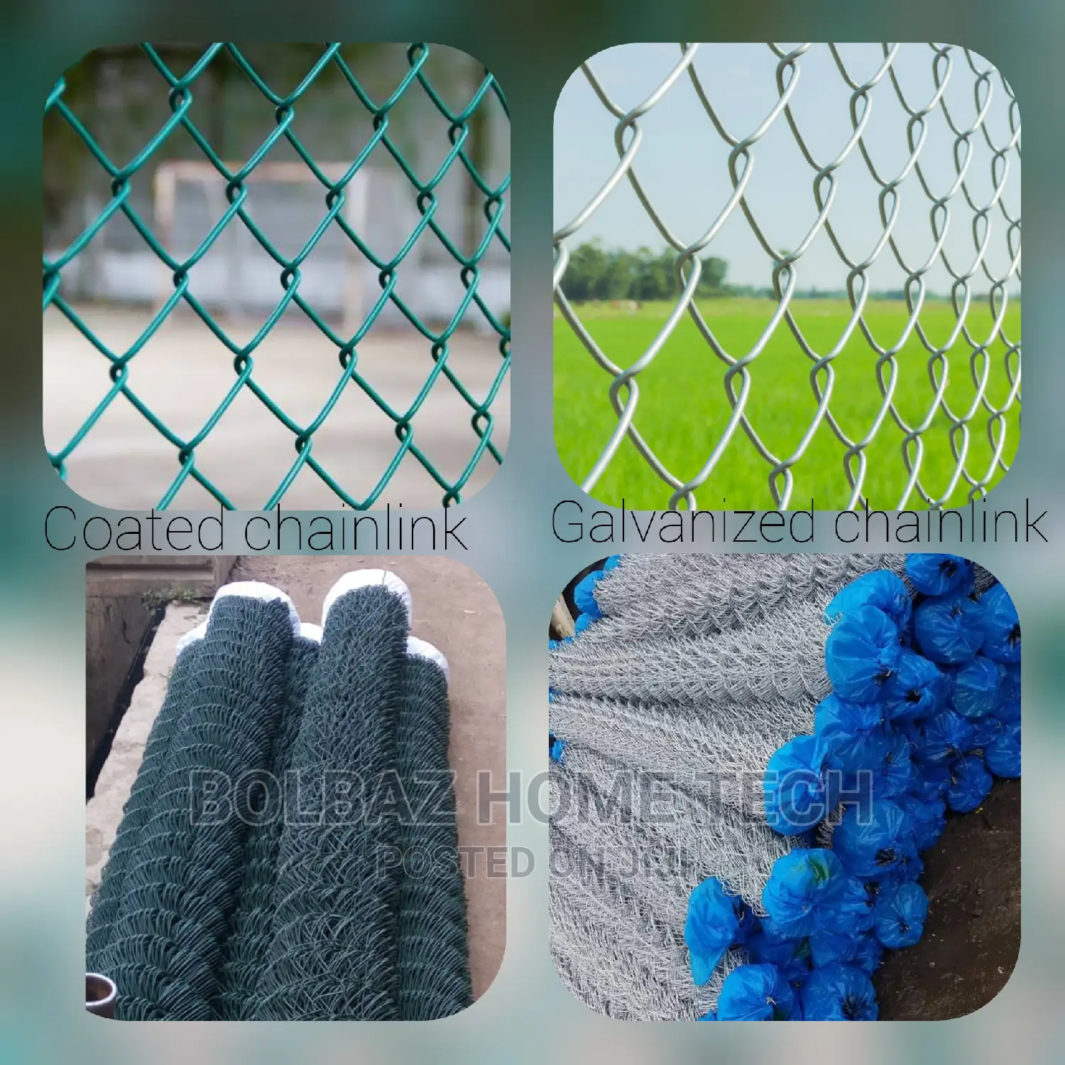 Fence Wire Chainlink; Galvanized and Coated(Green)