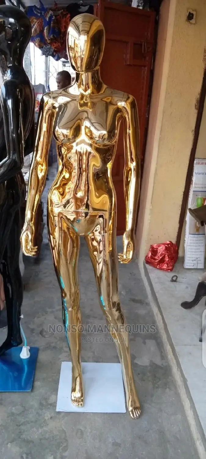 Size 8 Gold Chrome Female Faceless Mannequins