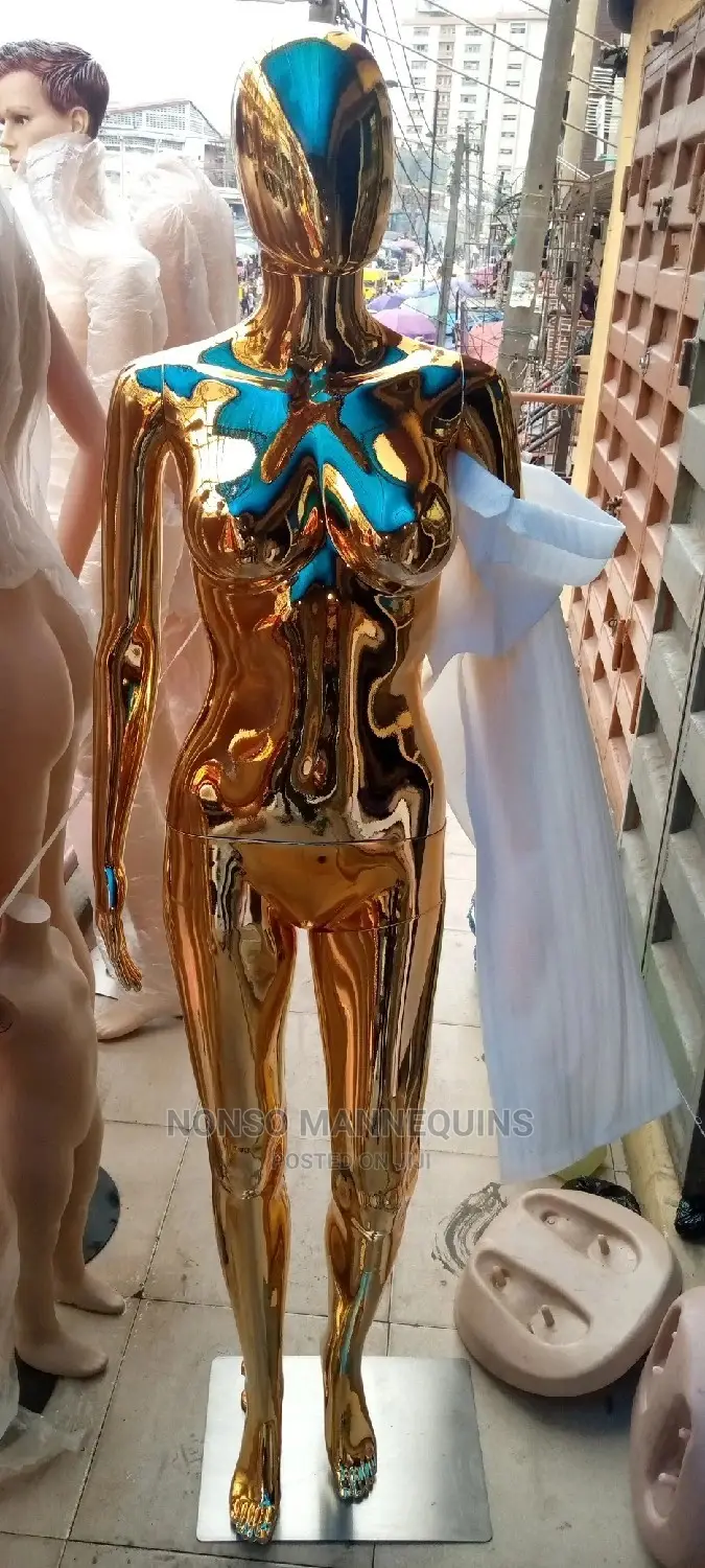 Small Breast Size 8 Gold Chrome Faceless Mannequin
