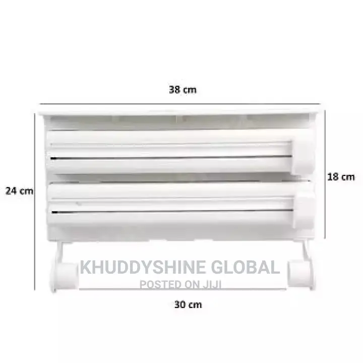 3 in 1 Kitchen Shelf Plastic Triple Paper Dispenser