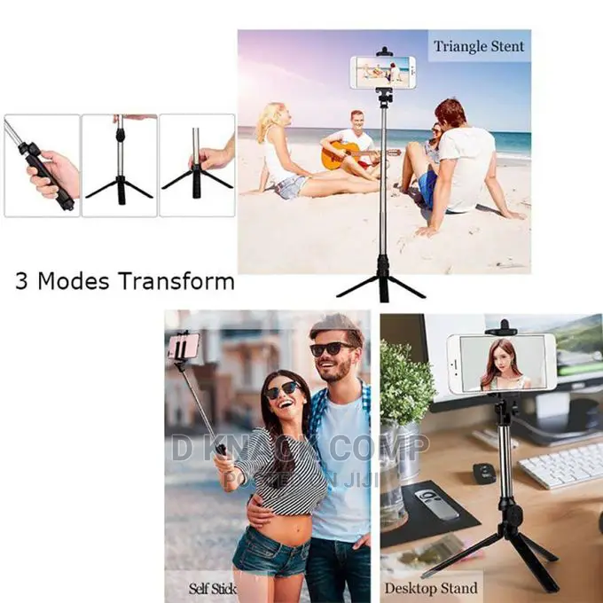 Handheld Cellphone Tripod Extendable Selfie Wireless BT