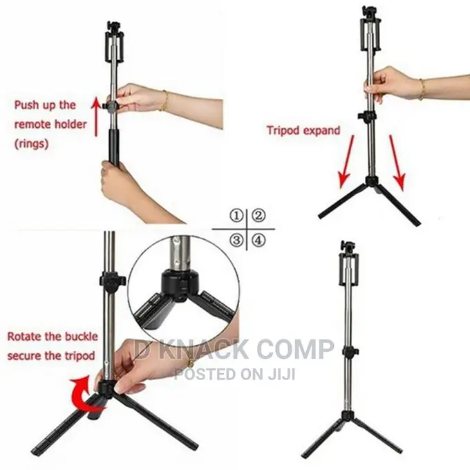 Handheld Cellphone Tripod Extendable Selfie Wireless BT