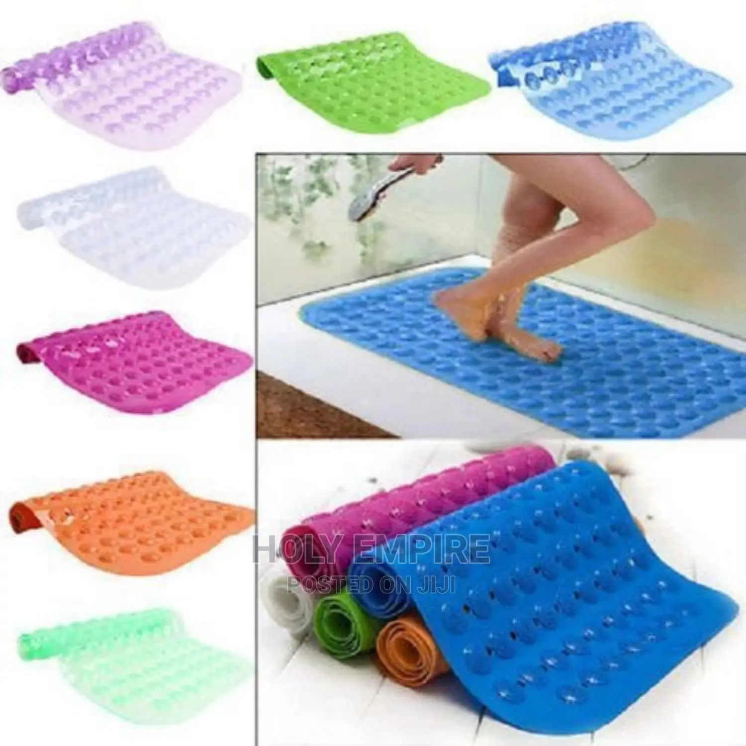 3pcs Bathroom Shower Mat Rugs Rubber Anti Non-Slip Floor Mat