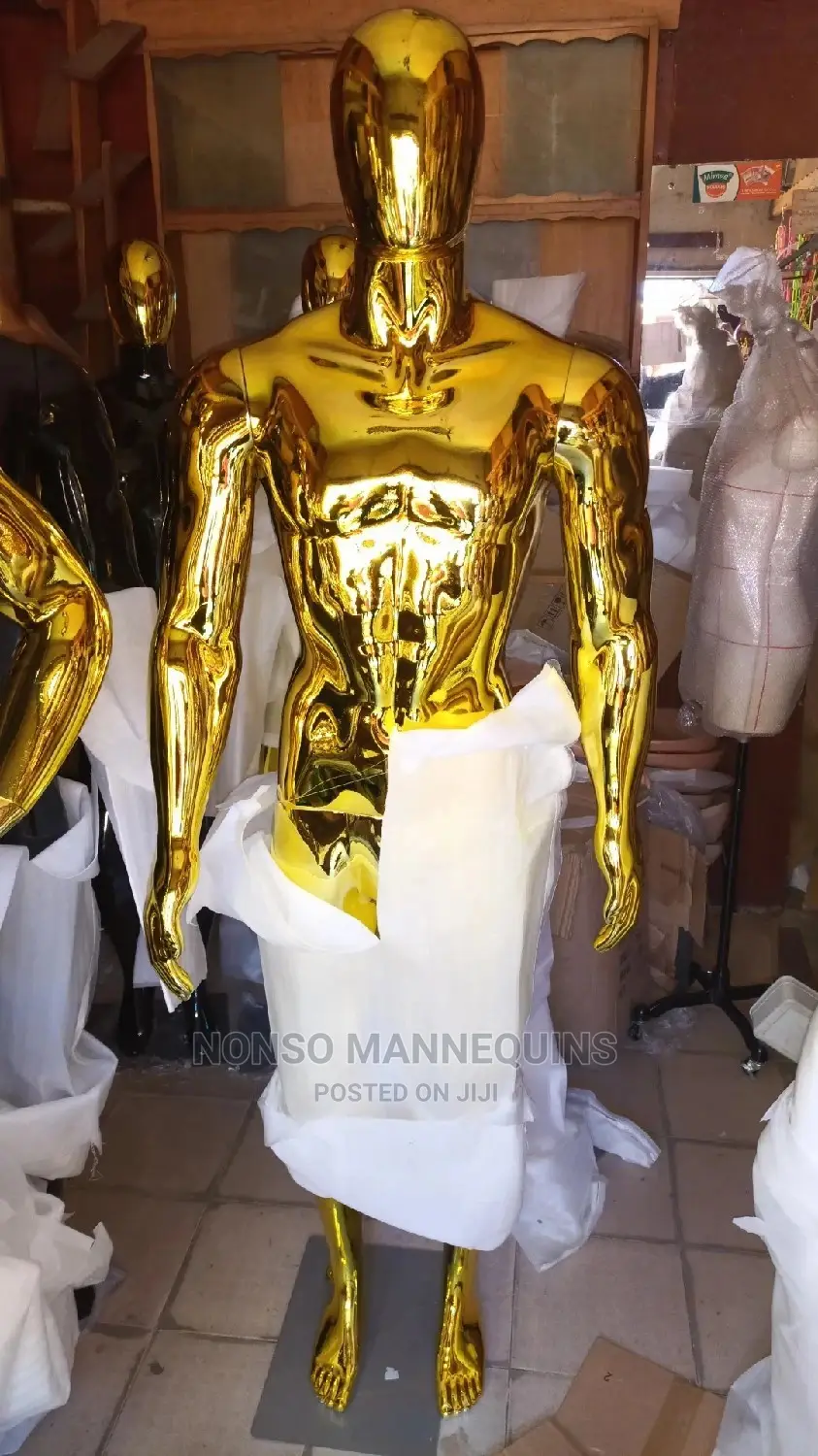Gold and Black Male Full Body Faceless Mannequins