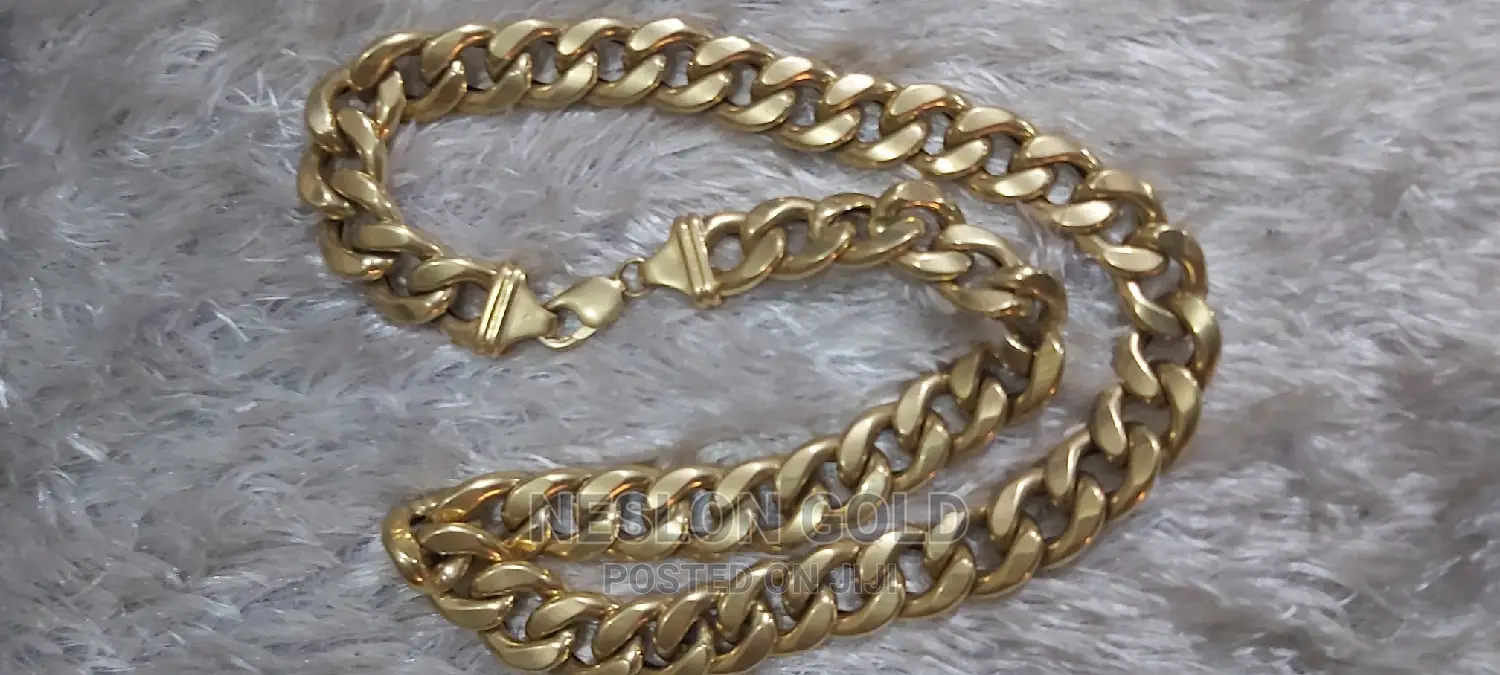 Pure 18karat Solid Gold Choker Cuban Design