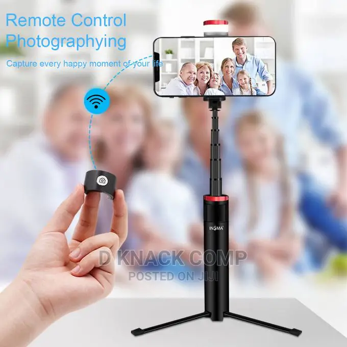 Insma Bluetooth Remote Control Selfie Stick With LED Light