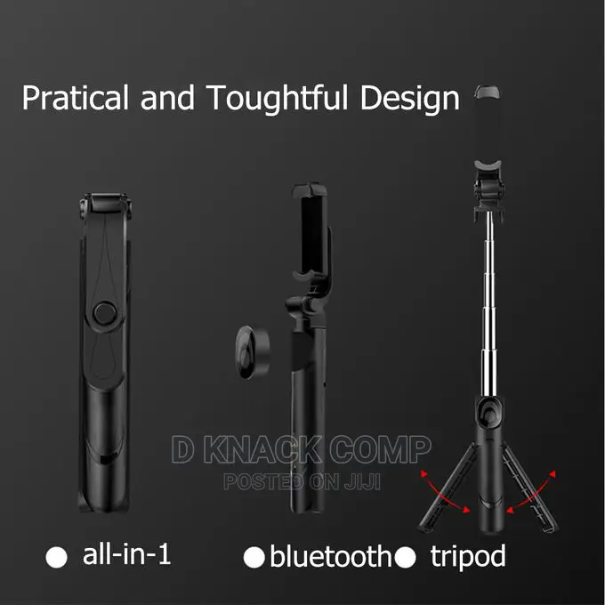 Multifunctional Wireless Selfie Stick for Phone -Black