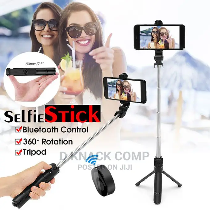Multifunctional Wireless Selfie Stick for Phone -Black