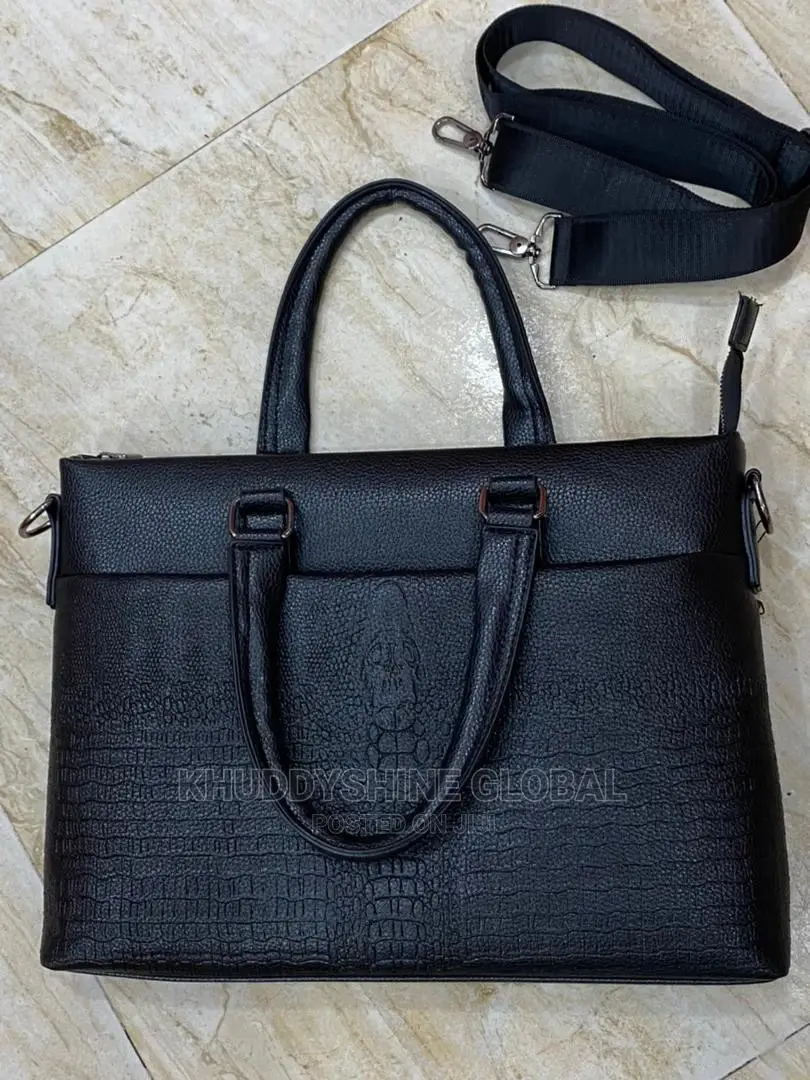 Business Briefcase Pattern Genuine Leather Men Handbag