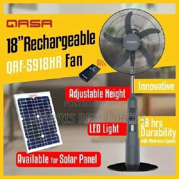 18" Qasa Rechargeable Standing Fan