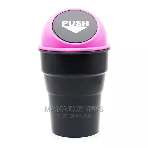 Mini Car Trash Can Organizer Garbage Holder - Pink