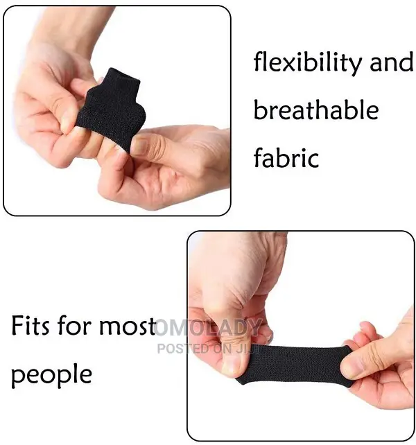 10 PCS Finger Sleeves Protectors Thumb Brace Support - Black