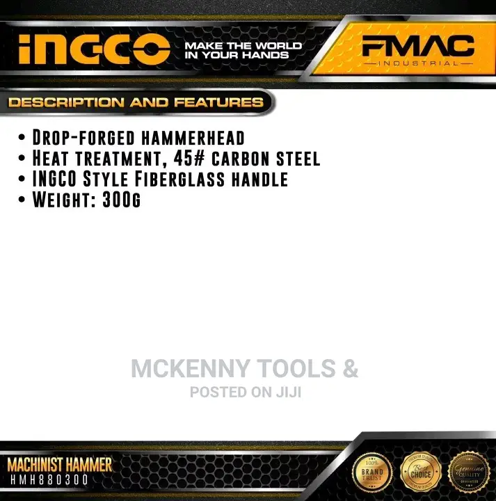 Ingco Machinist Hammer 300G Hmh880300 Fmac