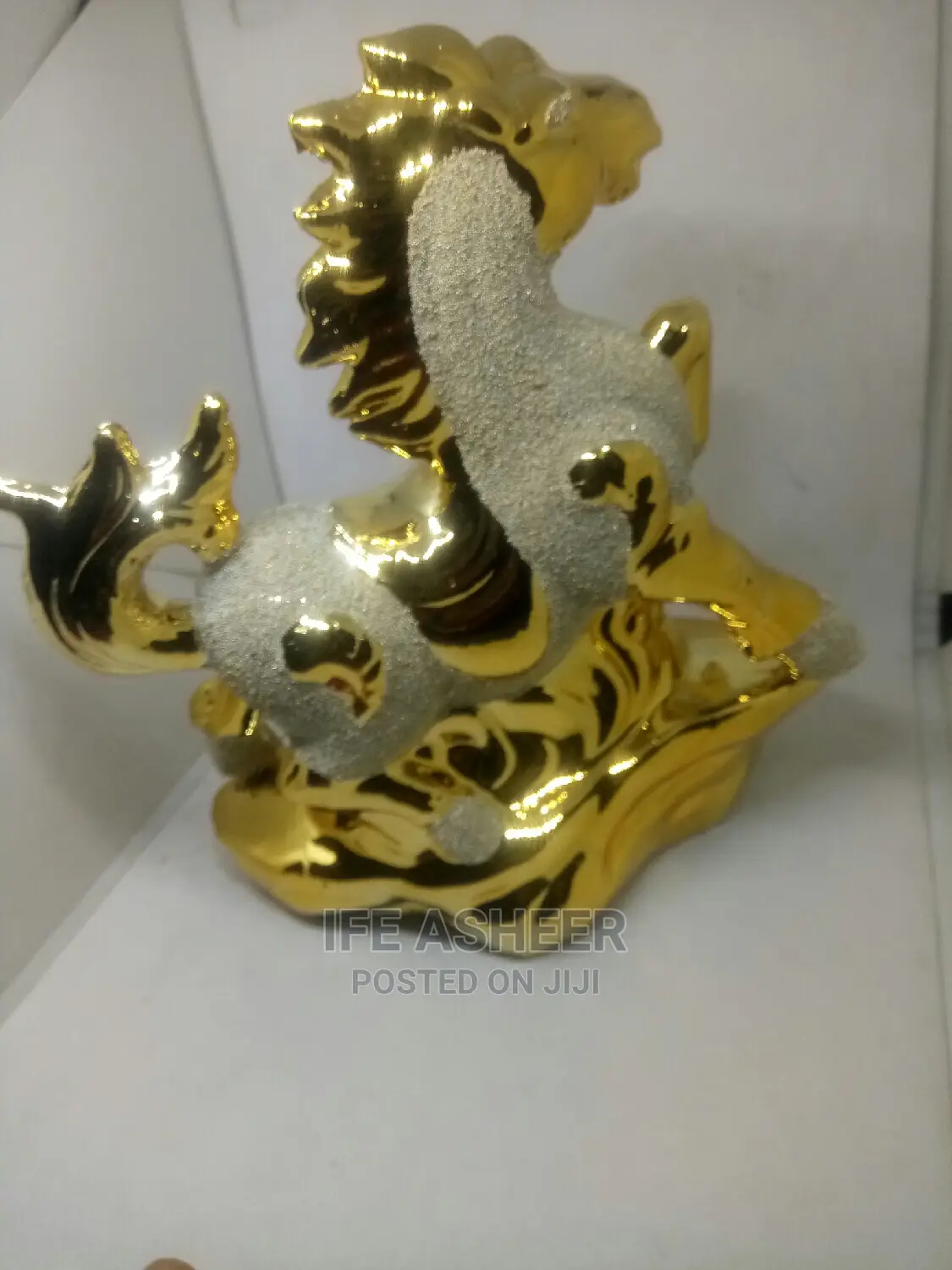 Golden Horse Sculpture for Decor - Gold