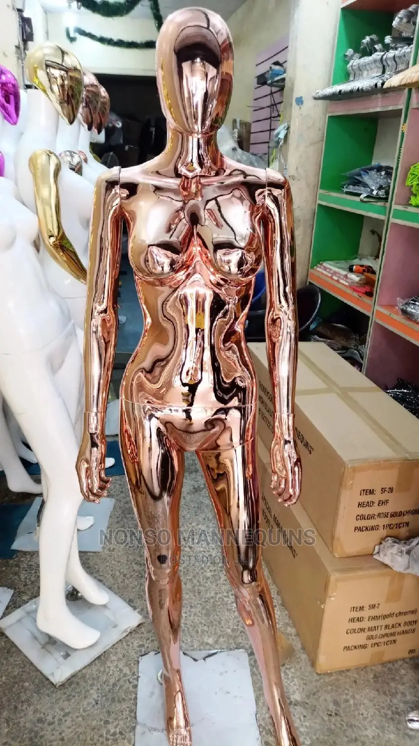 Size 8 Rose Gold Female Faceless Mannequins