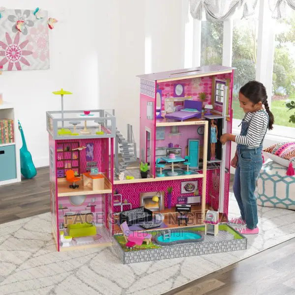 Kidkraft Wooden Uptown Dollhouse With 36 Accessories