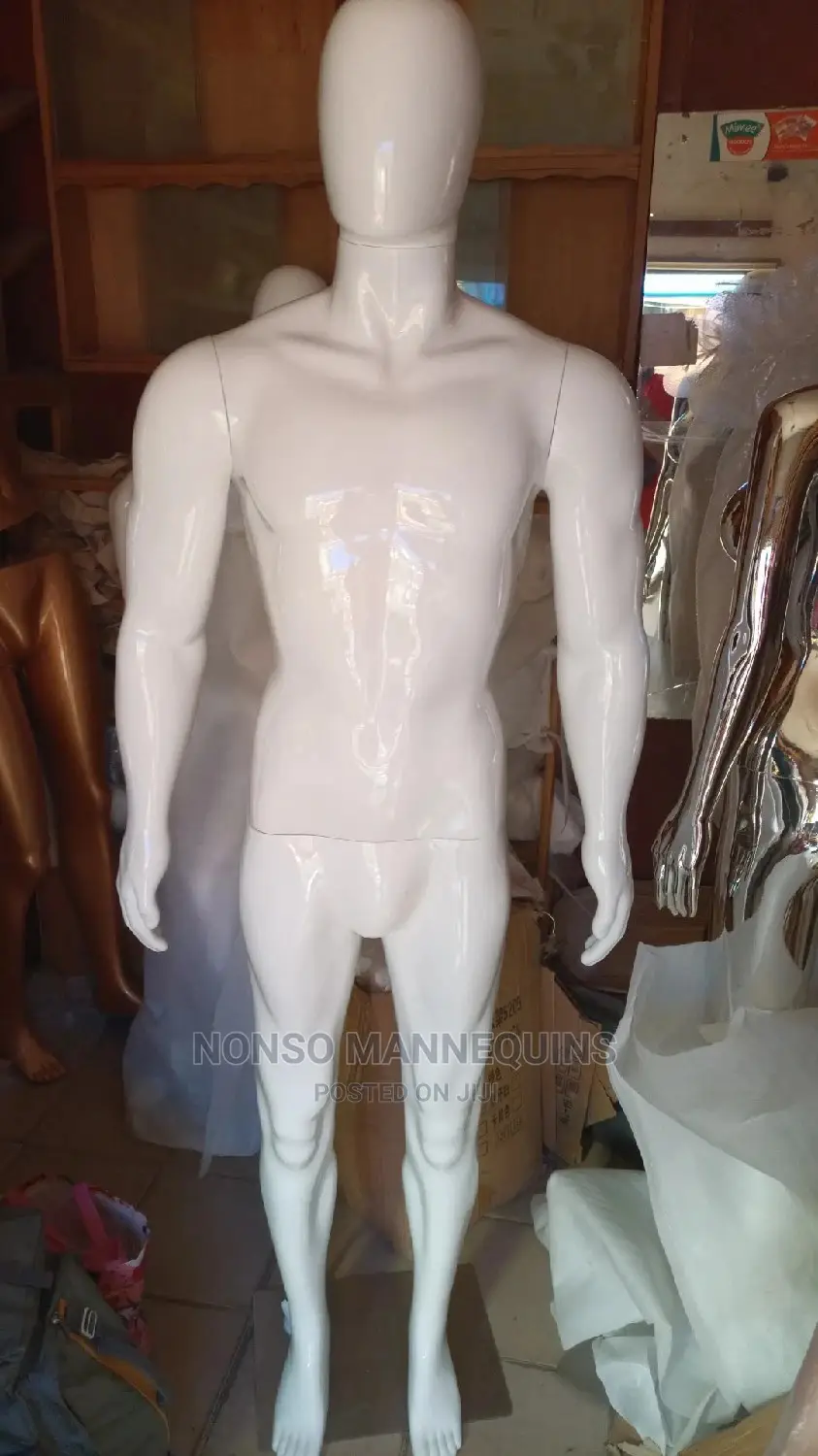 Glossy White Huge Body Male Display Mannequins