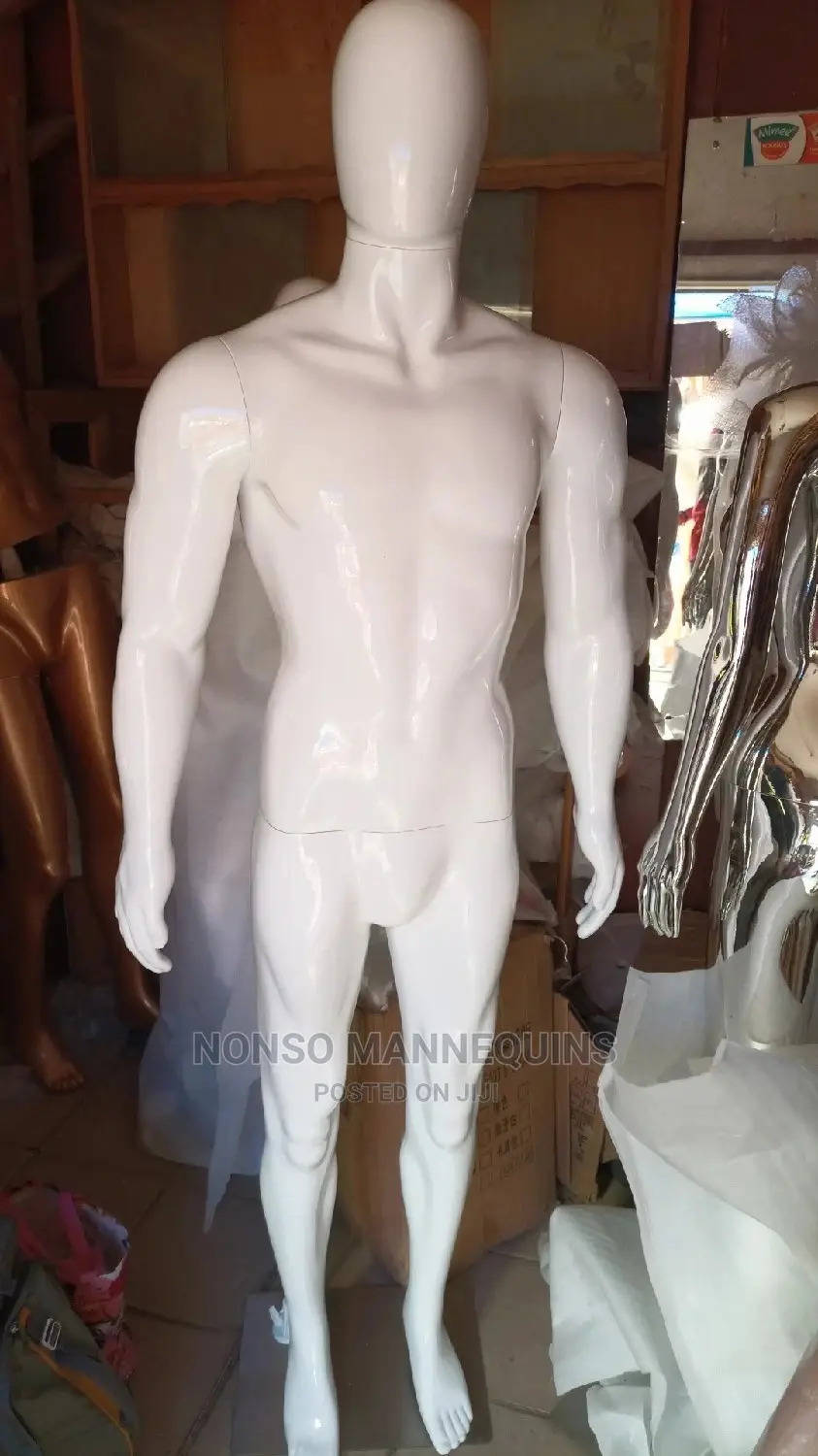 Glossy White Huge Body Male Display Mannequins