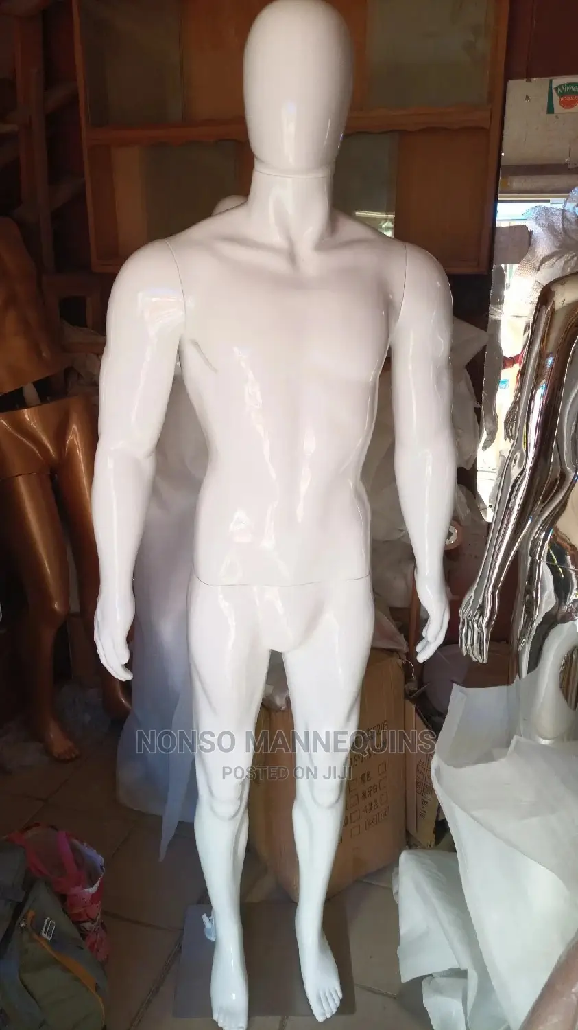 Glossy White Huge Body Male Display Mannequins