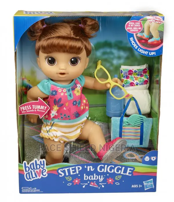 Baby Alive Step ‘N Giggle Baby Brunette Hair Doll With Light