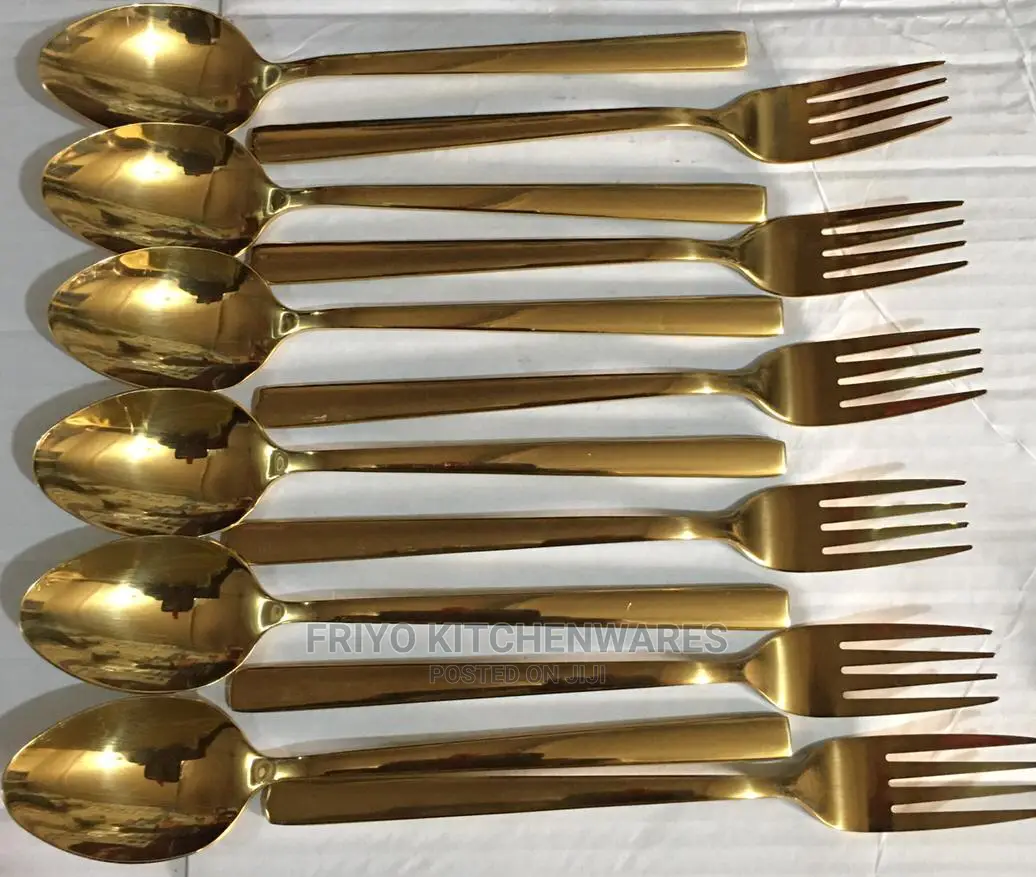 6 Pcs Gold Spoons