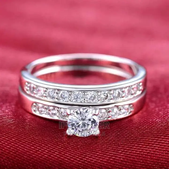 U.S Sterling Silver Ladies Engagement Ring 002 - Silver