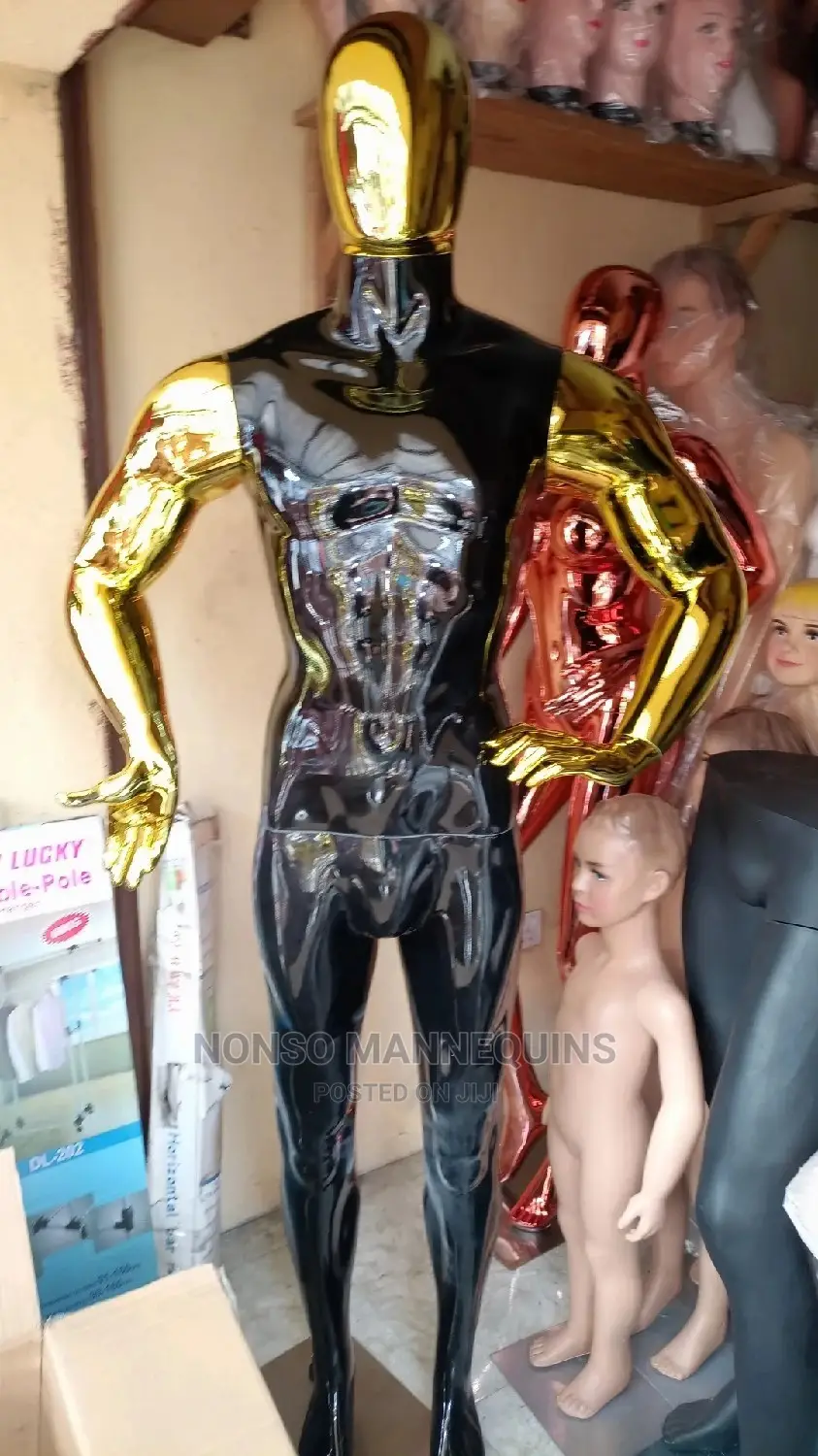 Gold And Black Male Full Body Mannequins