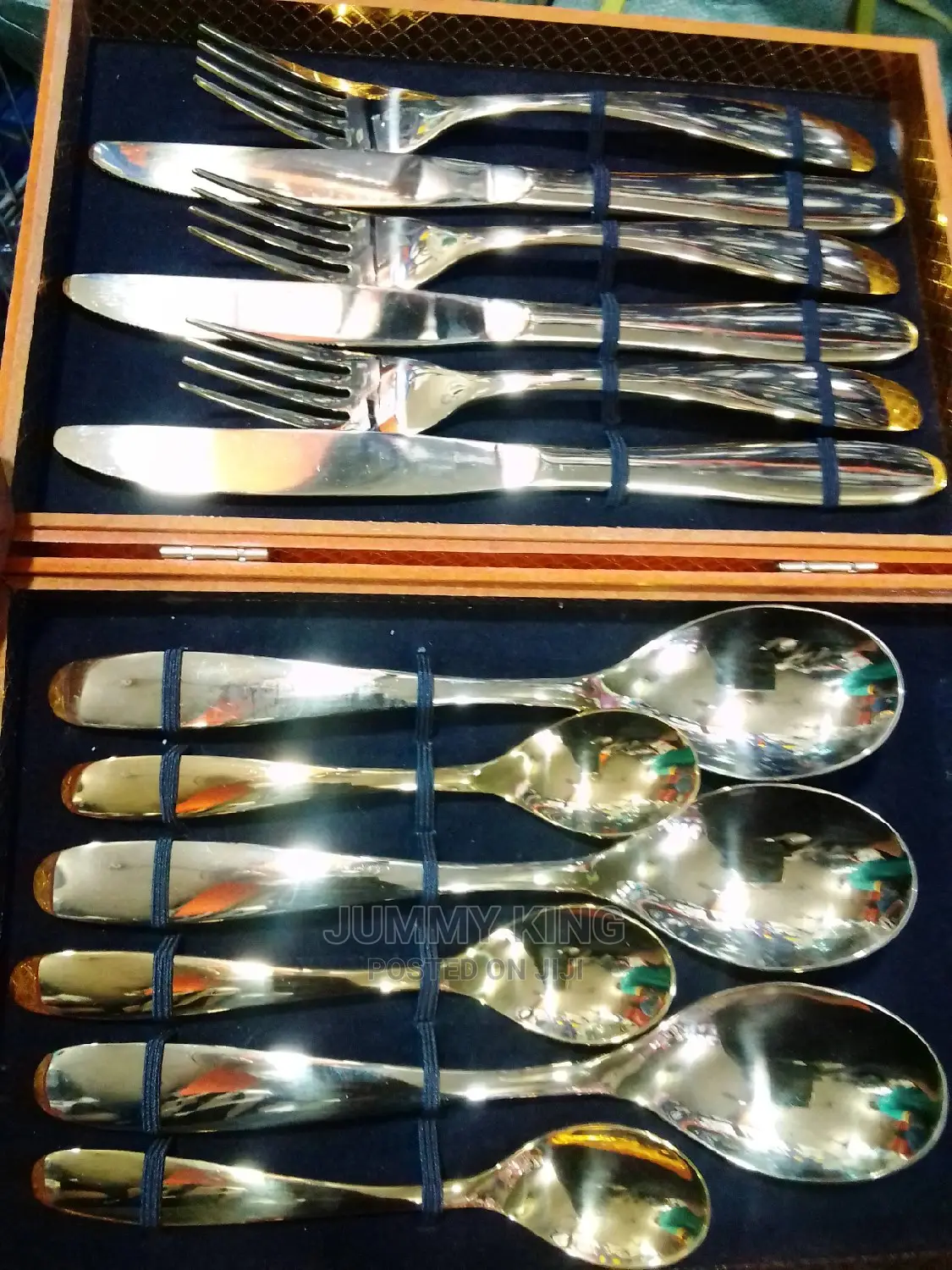 Gold Plated Stainless Steel Spoon Fork - 12pcs