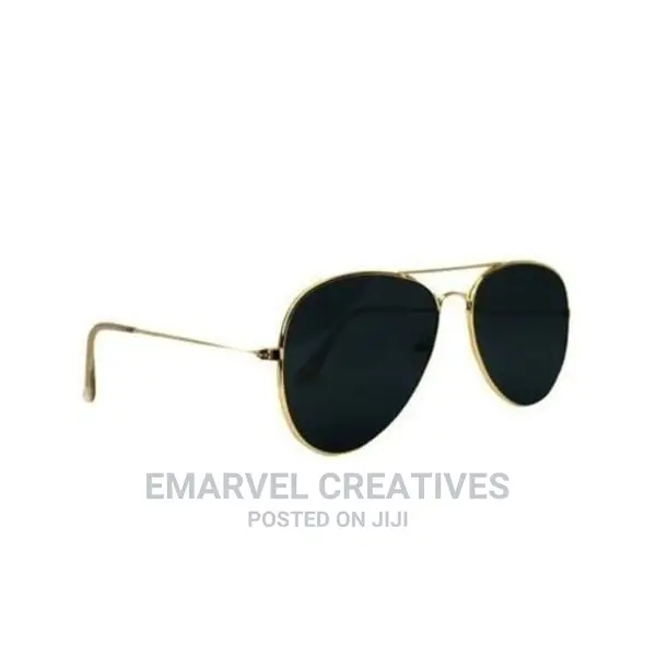 Unisex Aviator Sunglasses - Black Lens