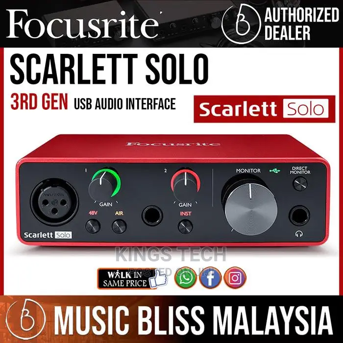 Focusrite Scarlet Solo 2in’2out Put Soundcard