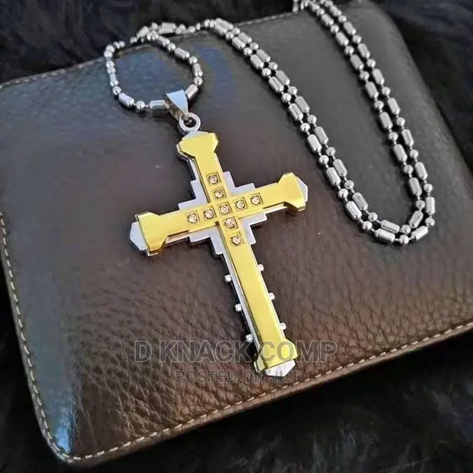 Men Gold Cross Necklace