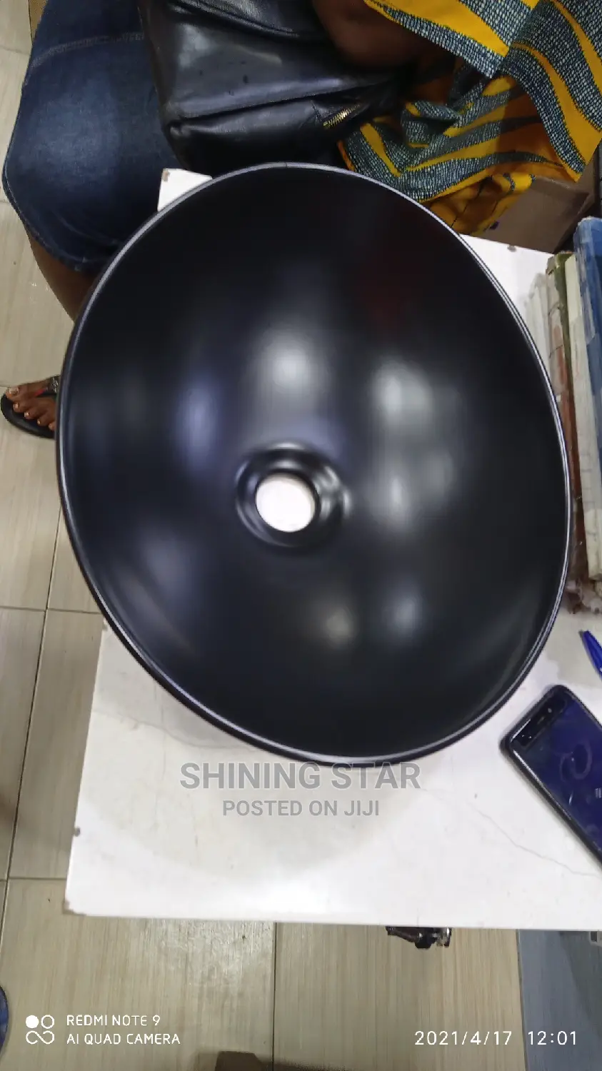 Black Ceramic Cabinet Basin