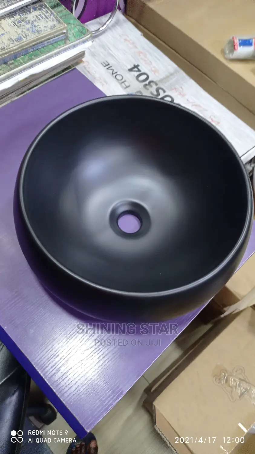 Black Ceramic Cabinet Basin