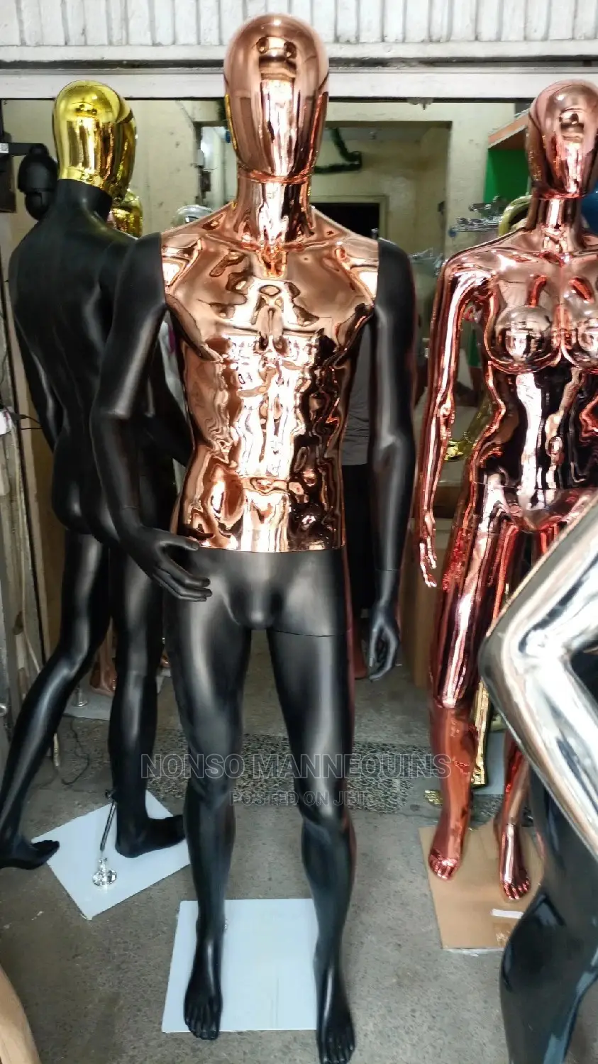 Gold and Rose Gold Male Full Body Display Mannequins