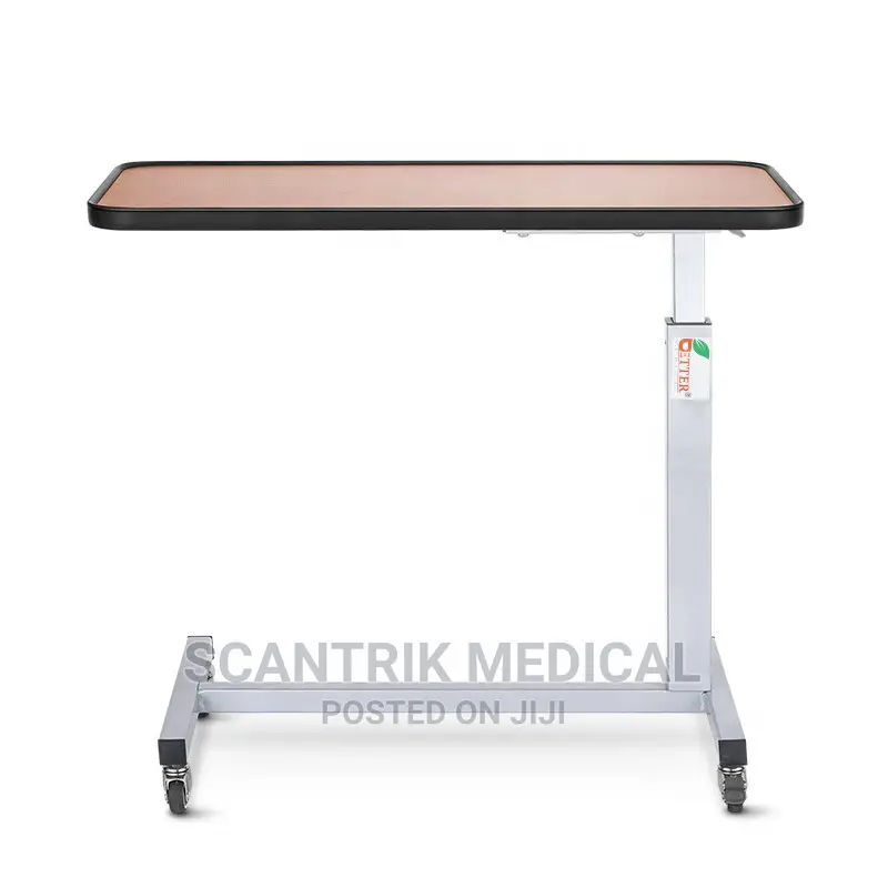 Adjustable Over Bed Table With Wheels Hospital Use