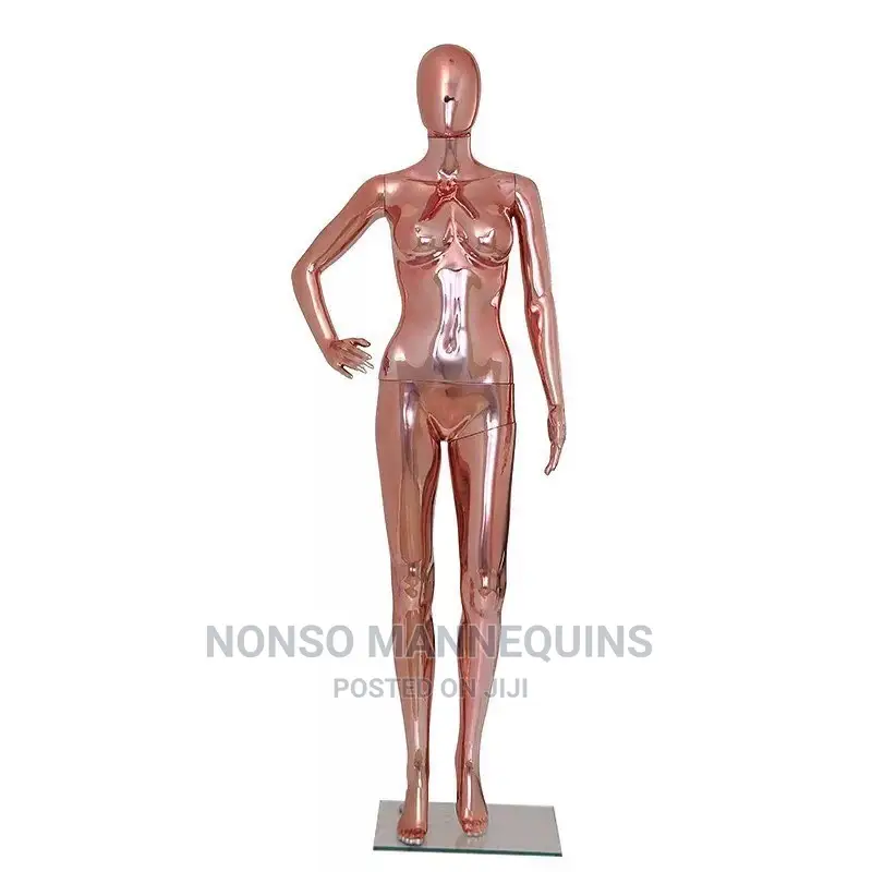 Female Size 8 Rose Gold Chrome Egg Head Mannequins