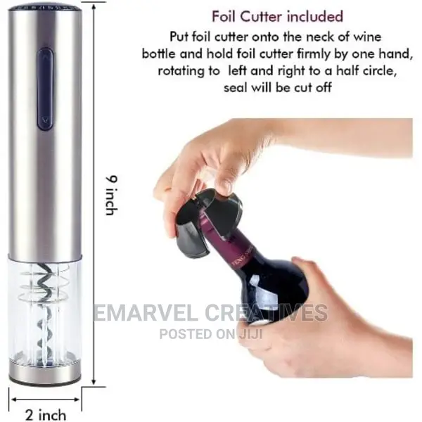 Rechargeable Wine Bottle Opener With Foil Cutter