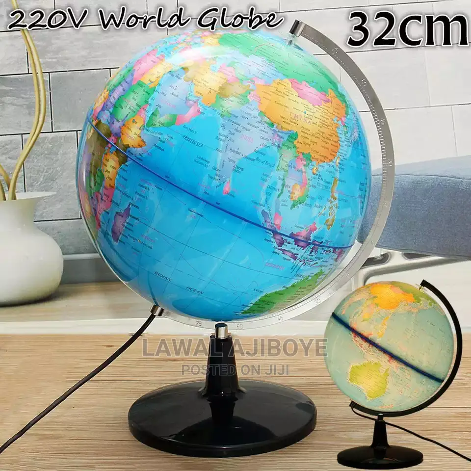 32CM LED Globe Earth World Map Ball Lamp Lighting Office Hom