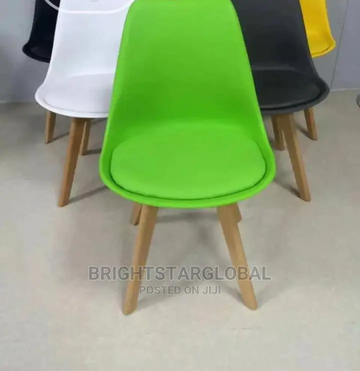 Plastic Chair With Wooden Leg