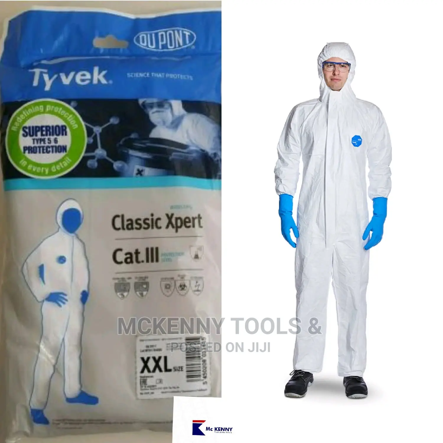 2x Tyvek Classic Xpert Type Breathable Coverall Overall