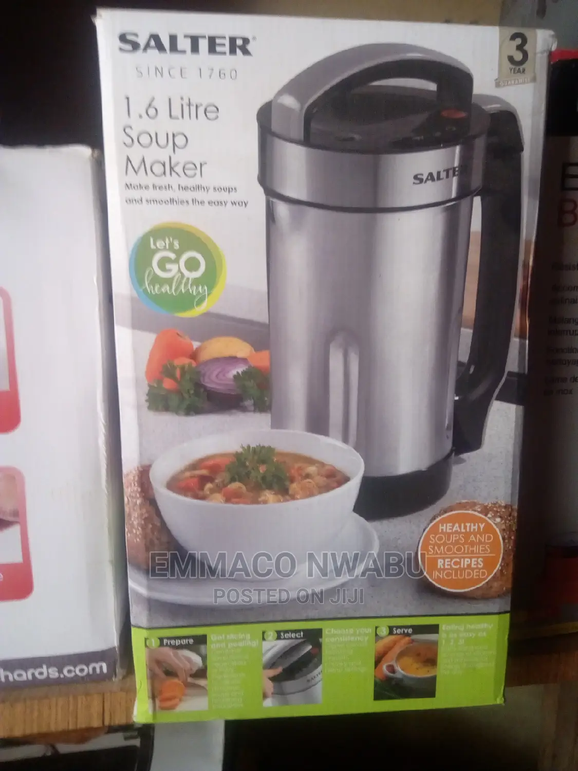Salter 1.6litres Soup Maker, Blender, Stainless Jug.