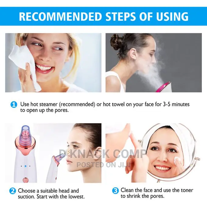 Electric Blackhead Remover Suction With 5 in 1 Pimple Zit